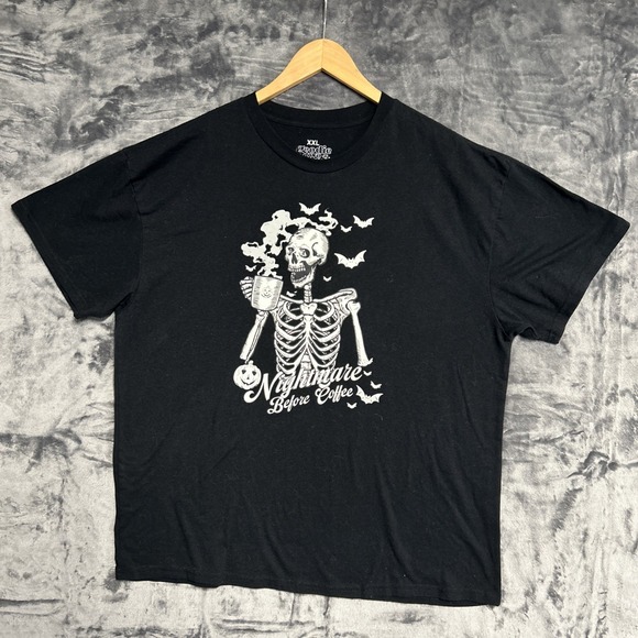 goodie two sleeves Other - Goodie Two Sleeves Nightmare Before Coffee XXL Skeleton Black T Shirt S\S